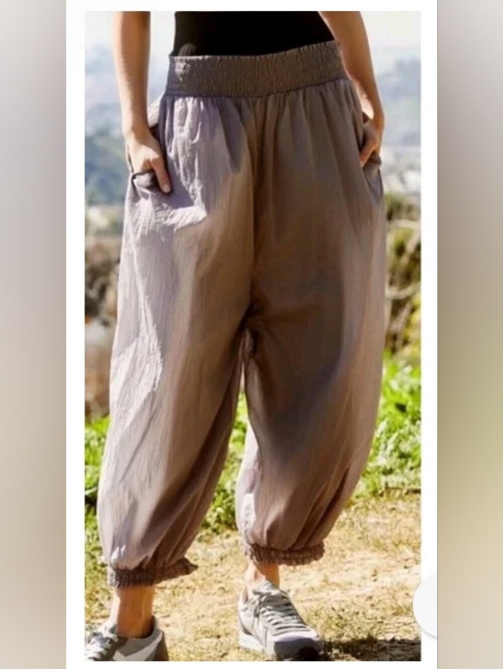 Free People FP Movement Sashay My Way Pants Balloon Size Small Gray